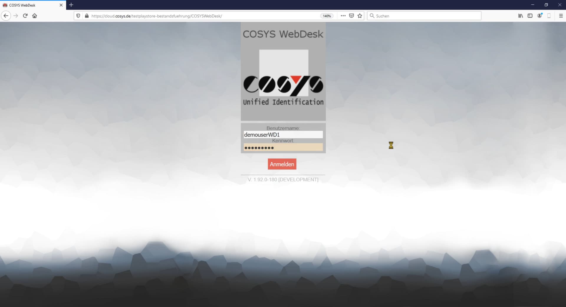 COSYS WebDesk Anmeldung