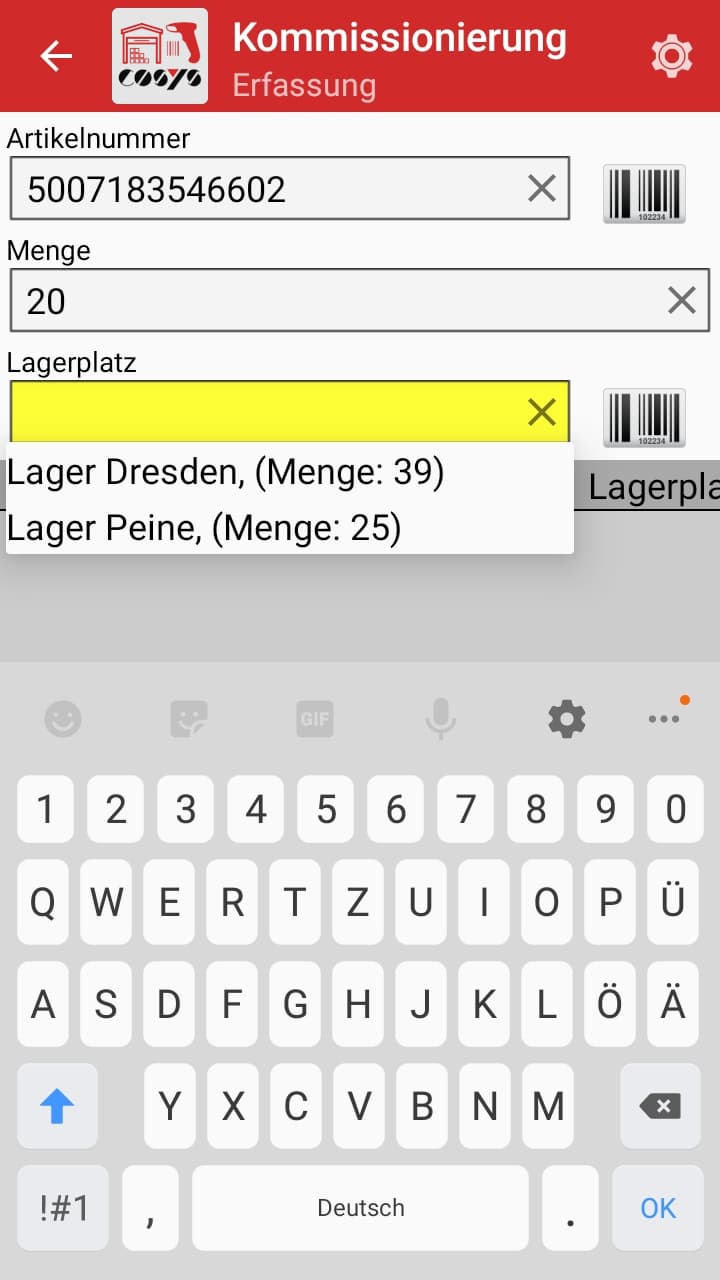 COSYS Bestandsfuehrung App Kommissionierung COSYS Bestandsfuehrung App Kommissionierung