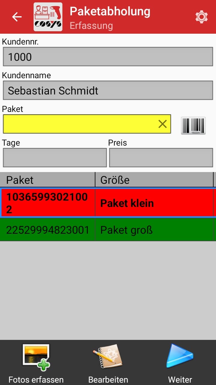 Paketabholung Paketshop App