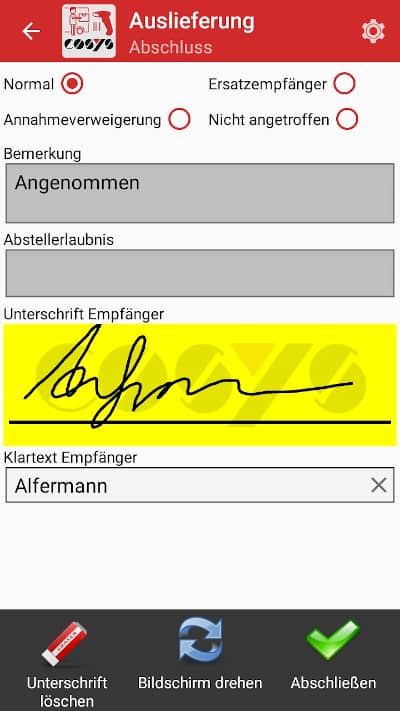 COSYS Pakettransport App