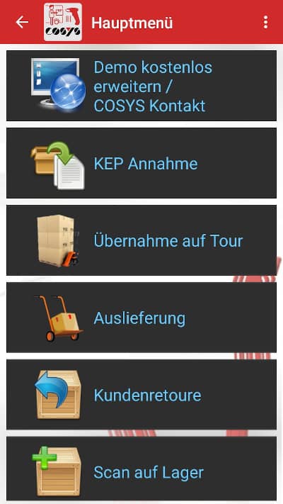 COSYS Pakettransport App