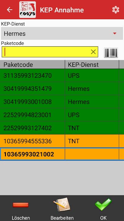 COSYS Pakettransport App
