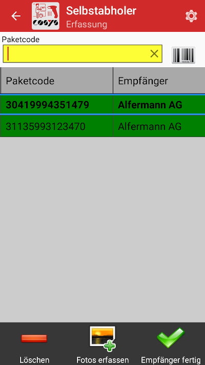 COSYS Pakettransport App