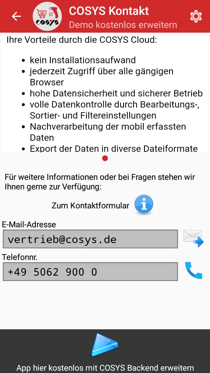COSYS POS Food App Demo erweitern COSYS POS Food App erweitern
